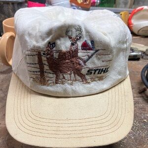 STIHL Cream and Tan Embroidered Cap